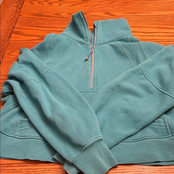 lululemon athletica Tops - Lululemon Athletica Teal Half-Zip Sweatshirt